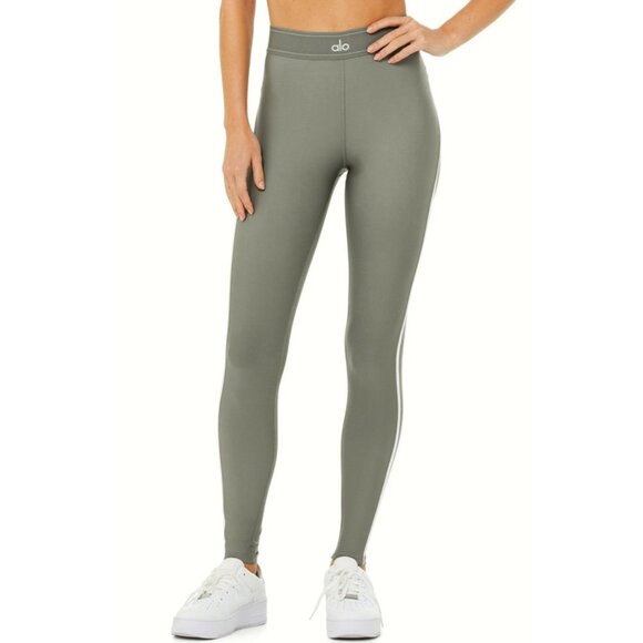 Alo Airlift High-Waist Suit Up Leggings Sterling Steel Grey Hi-Rise Tights Pants - Picture 6 of 12